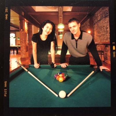 Jeanette Lee and Michael Breedlove at Westminster's Billiard Club.