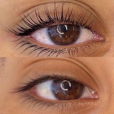 Lash lift & tint enhancing your natural lashes leaving your lashes curled up to 6 weeks