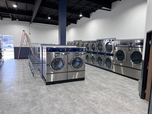 Lots of washers and dryers! Friendly staff is here to help. Come in to experience for yourself!