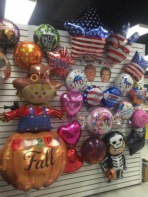 Fall festive balloons displayed at A2Z Balloons' booth at MDD-Regent in River Grove, IL; over 7000 varieties of balloons & party supplies!