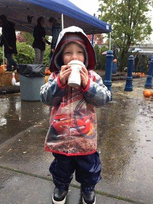 Free hot chocolate provided by Starbucks.