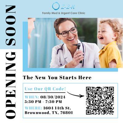 Come to the grand opening of Z-2-H Family Med & Urgent Care Clinic! 
 #FreeEvent #FreeFood #Freedrinks #GrandOpening #NewEvent
 #Opening