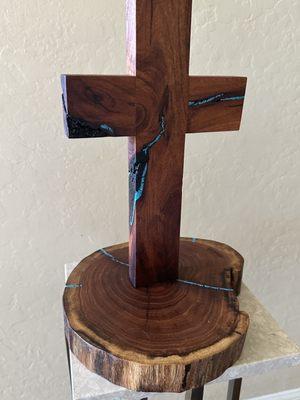 Mesquite Cross with turquoise inlay