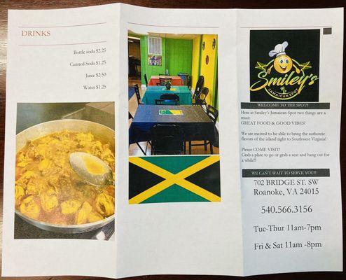 Smiley's Jamaican Spot's Menu