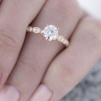 18K Yellow Gold Lorelei Floral Engagement Ring