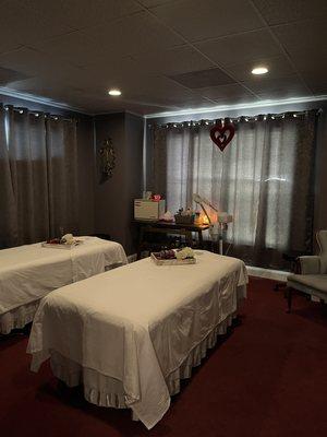 Beautiful set up for couples togetherness treatment