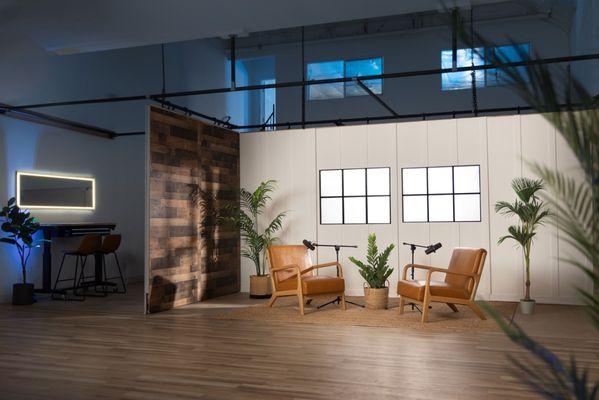 Our new elegant space has movable set panel walls. Go from open space to walled set in minutes.