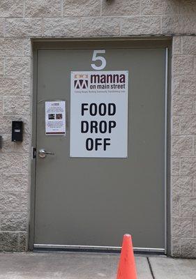 Food drop off door