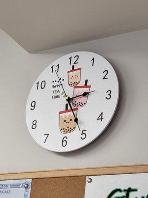 Happy tea time clock