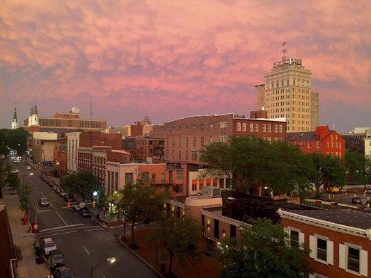 Downtown Lancaster looking east on Orange Street