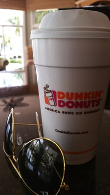 Sunday, shades, DD coffee and playtime under the Florida palms.