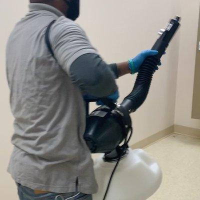 Electrostatic Disinfectant Spraying