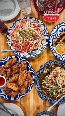 Best Papaya Salad and Chicken Wings