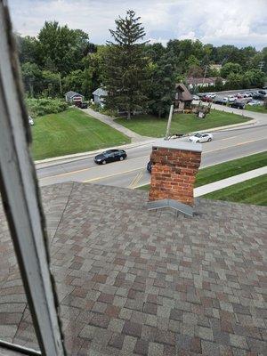 Looking out at Van Dyke from the cupola