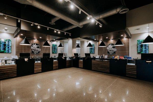 Interior  - Urban Wellness Cannabis Dispensary. Only the best flower, concentrates, edibles and vapes.