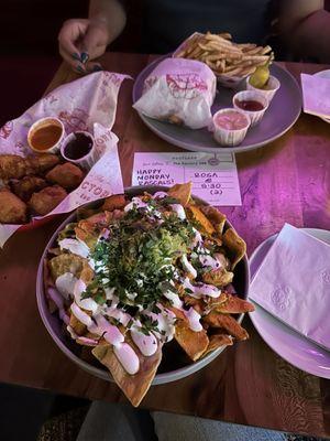 Factory Loaded Nachos', in n Factory-N-Out ' Burger, Mc Factory' Chicken Nuggets