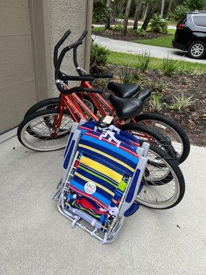 Low Sea bikes and chairs