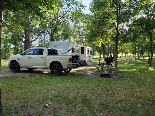 Huge pull through spot - lots of room to relax outside the rig