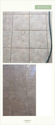 Tile cleaning before and after