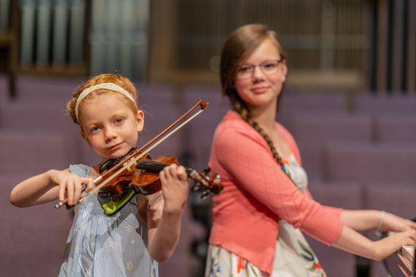 students performing together at WMA recital