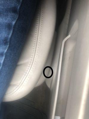 Placement of illuminated seat warmer switch when car door is closed.