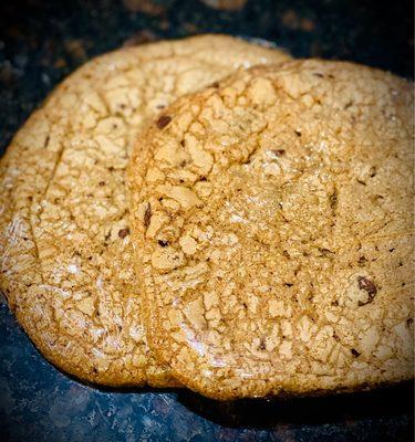 Home made chocolate chip cookies.