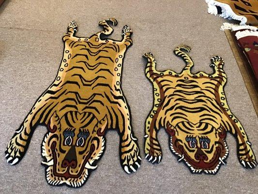 Cut out Happy Tiger Rugs
 2.5x4.5 $420.  2x3 $230.