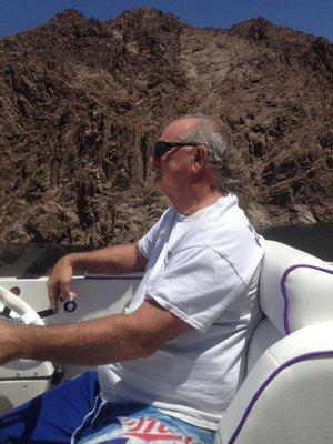 Owner of Boulder Marine. Wayne Johanson in his Hallett