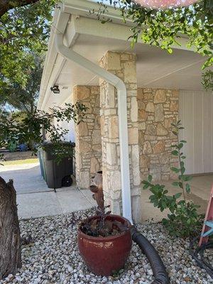 White aluminum gutter install