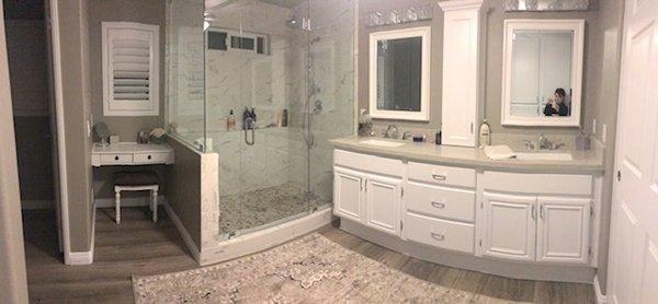 Completed master bath remodel