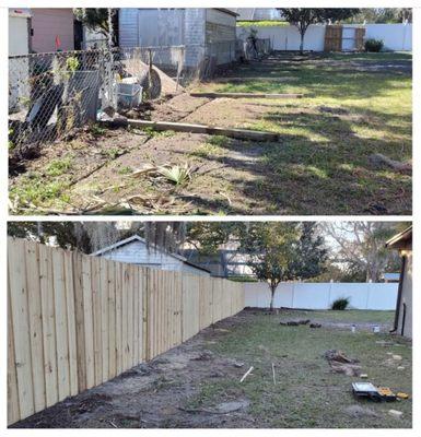 Privacy fence installation