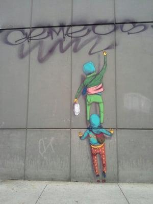 Some (legal) "graffiti" on the side of the hotel where Citylife meets. So cool!