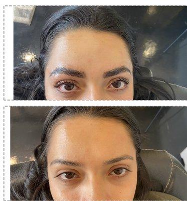 Brow Lamination and tint. Last (4-6) weeks.