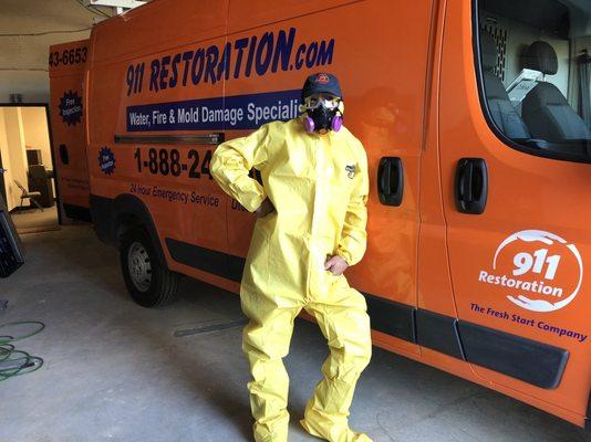 hazmat-suit-911-restoration-van-water-damage-repair