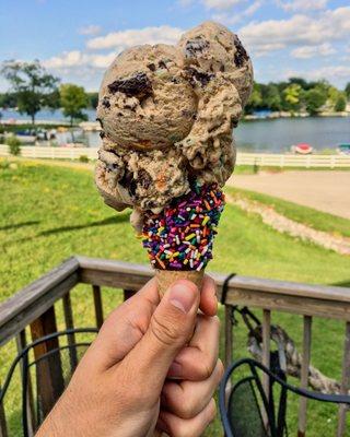 Pirates Treasure ice cream in a dipped sugar cone