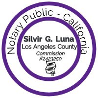 The image is an example of a notary sample, featuring details such as my name, the county of my registration, and the commission number.