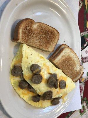 Sausage and cheese omelet