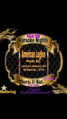 Karaoke With Gary Thursday and Saturday 7-11