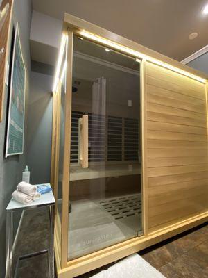 Full Infrared Saunas that can seat up to 4 people