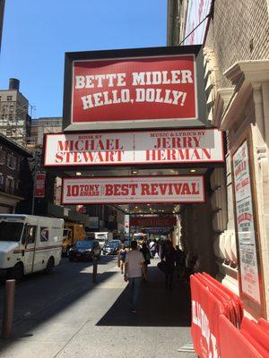 Outside the Shubert Theater.