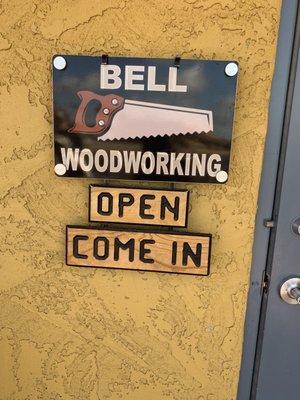 Sign at the door