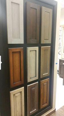 These are my custom finish ideas on a pallet in our show room