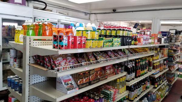 Shelves of groceries