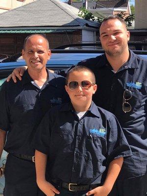 Owner Billy Swan (left) with his son Patrick (center) and technician Nick Sutera (right).