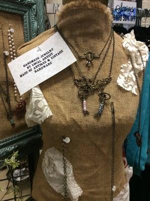 Handmade jewelry by local artist. Made of antique & vintage hardware