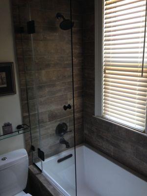 Frameless shower doors installed