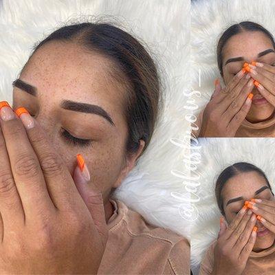 Ombré powder brow touch up