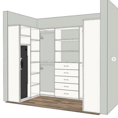 Designing this simple yet functional closet -- taking advantage of every space and learning the customers' needs.