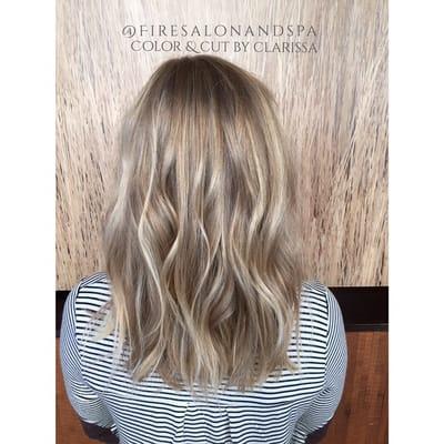 Balayage and Haircut by Clarissa Whitmire. To see more of our work follow us on Instagram @firesalonandspa