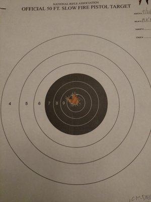 50 foot range, 10 rnds 22 pistol, supported